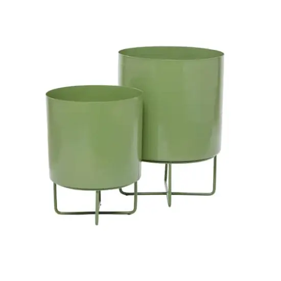 Green Modern Planter, Set of 2" 16", 13" {3}