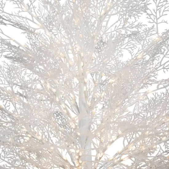 5ft. Pre-Lit White Floral Artificial Christmas Tree, Warm White LED Lights {6}