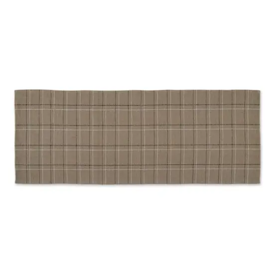 DII&reg; Variegated Plaid Recycled Yarn Floor Runner, 2ft. x 3" x 6ft. Stone Plaid {1}