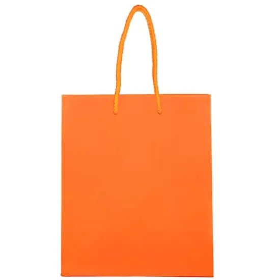 JAM Paper Medium Glossy Gift Bags, 3ct. Orange {4}