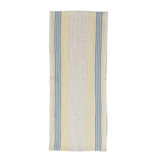 Hello Honey&reg; 72" Blue & White Stripes Woven Cotton Table Runner {1}