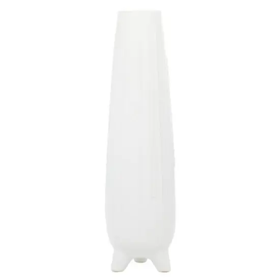 CosmoLiving by Cosmopolitan White Ceramic Contemporary Vase, 7" x 26" {1}