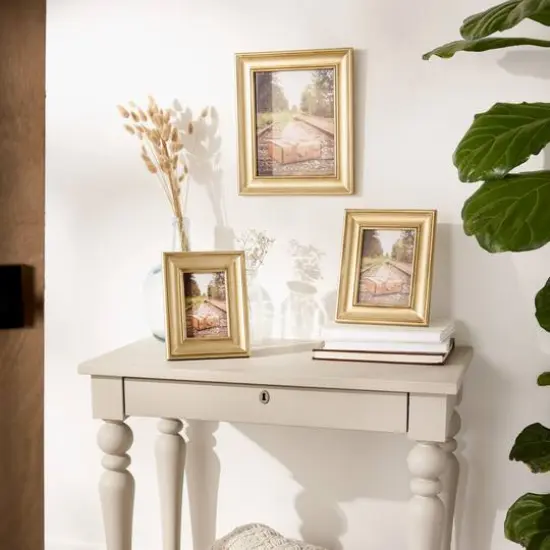 DII&reg; Antique Gold Rub Farmhouse 4" x 6" Picture Frame {4}