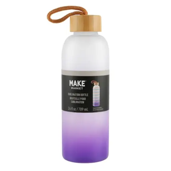 24oz. Frosted Glass Sublimation Bottle by Make Market® Purple Gradient {4}