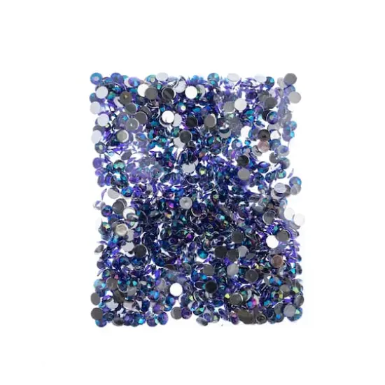 John Bead 6mm Acrylic Round Flat Back Rhinestones, 1,000ct. Purple AB {4}