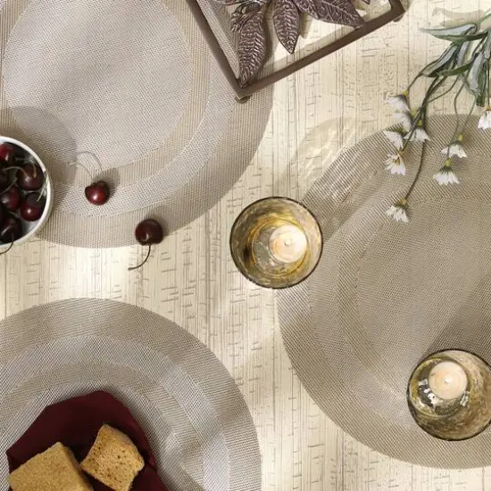 DII&reg; Round Double Frame Placemats, 6ct. Champagne {5}