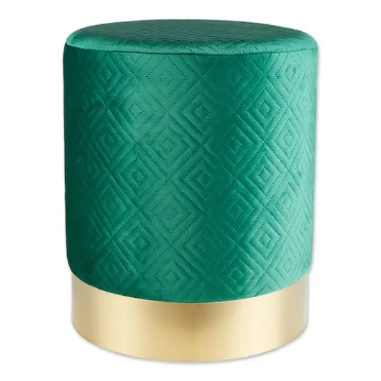 16.5" Green Velvet Stool {1}