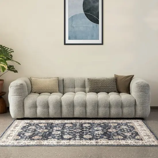 Glitzhome&reg; Blue & Ivory Oriental Area Rug {4}