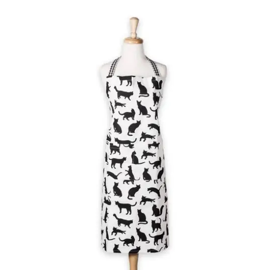DII&reg; Cat Print Chef Apron Black/White {4}