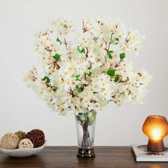 2.5ft. White Bougainvillea Arrangement in Glass Vase {3}
