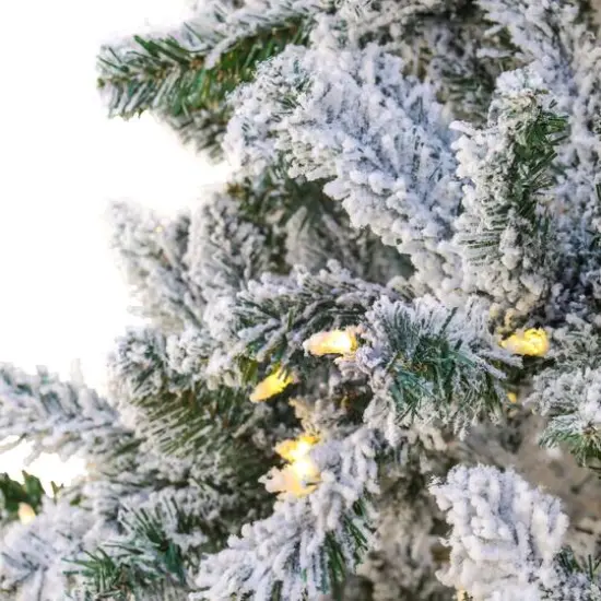 6.5ft. Pre-Lit Snowy Hudson Artificial Christmas Tree, Warm White LED Lights {7}