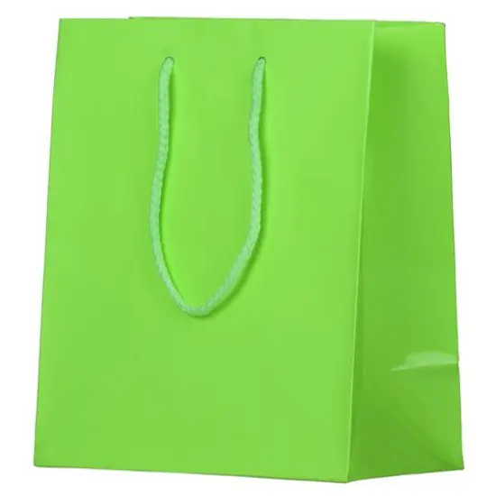 JAM Paper Medium Glossy Gift Bags, 3ct. Lime Green {5}
