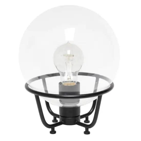Lalia Home 10" Old World Globe Glass Table Lamp Matte Black {1}