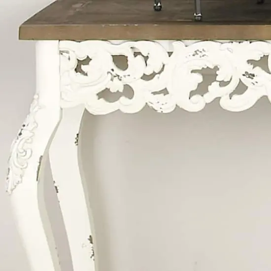 White Farmhouse Wood Console Table, 30" x 46" {4}