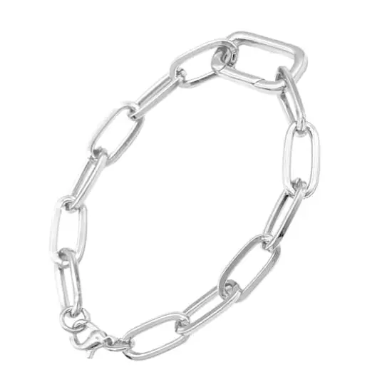 7.1" Silver Paperclip Link Charm Bracelet by Bead Landing&trade; {7}