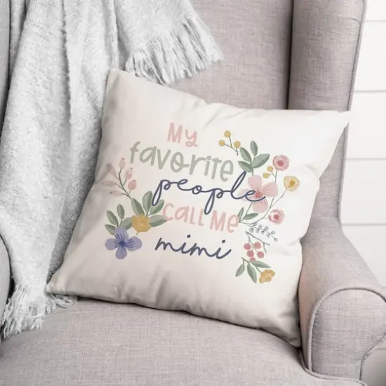 My Favorite People Call Me Mimi Throw Pillow {3}
