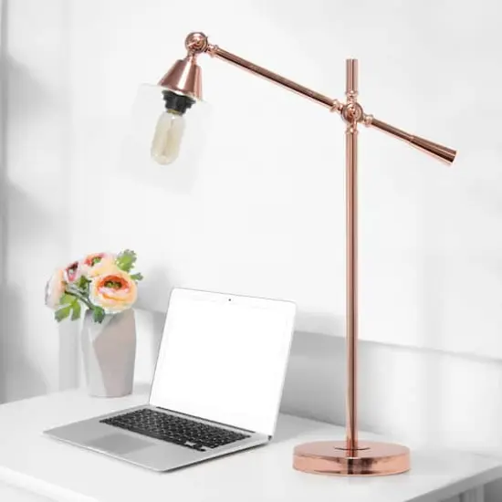 Lalia Home 2.5ft. Vertically Adjustable Desk Lamp Rose Gold {5}