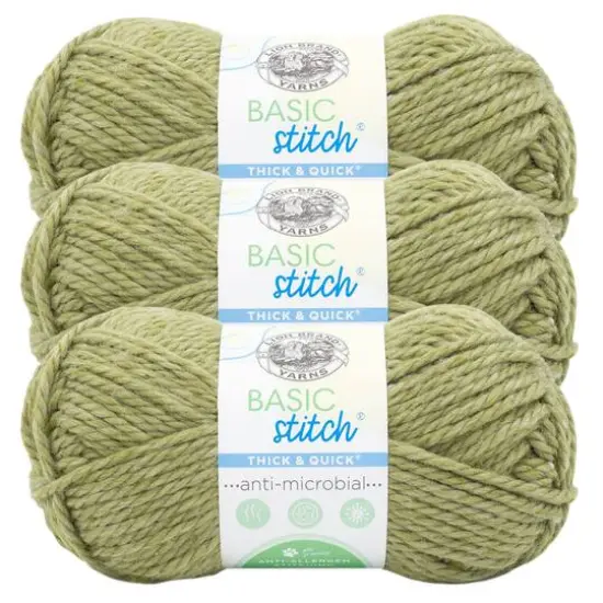 3 Pack Lion Brand&reg; Basic Stitch Antimicrobial Thick & Quick Yarn Maize {2}