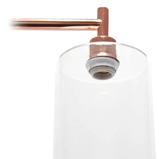 Simple Designs&trade; Iron Lantern Floor Lamp with Glass Shade Rose Gold {7}