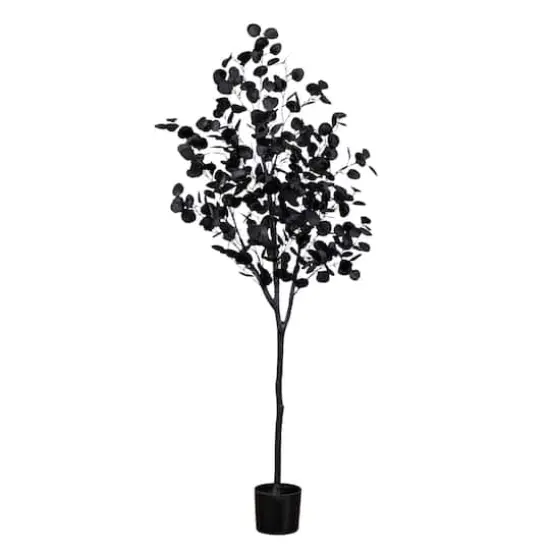 6ft. Artificial Halloween Black Eucalyptus Tree {1}