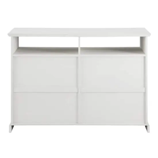 Walker Edison 48" Brushed White Sliding Glass Door Sideboard {4}