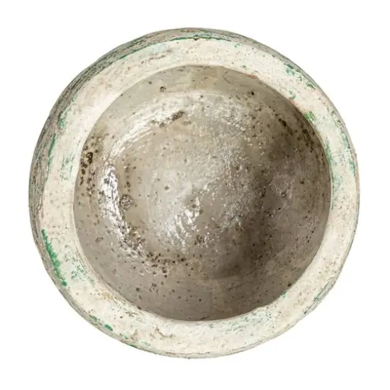 Hello Honey® 6.5" Green Debossed Circles Terra Cotta Planter {6}