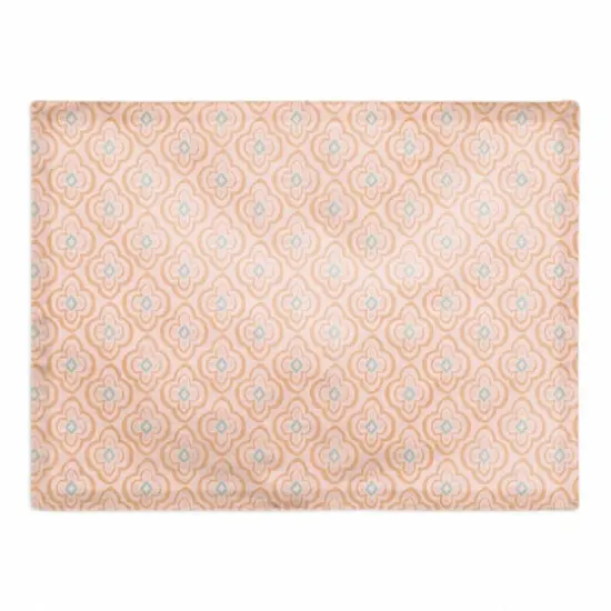 Quatre Cotton Twill Placemat Orange on Pink {1}