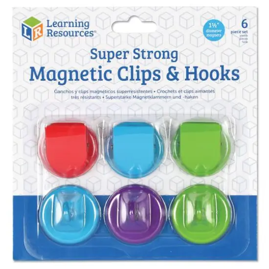 Learning Resources 1.5" Super Strong Magnetic Clips & Hooks, 6ct. {5}