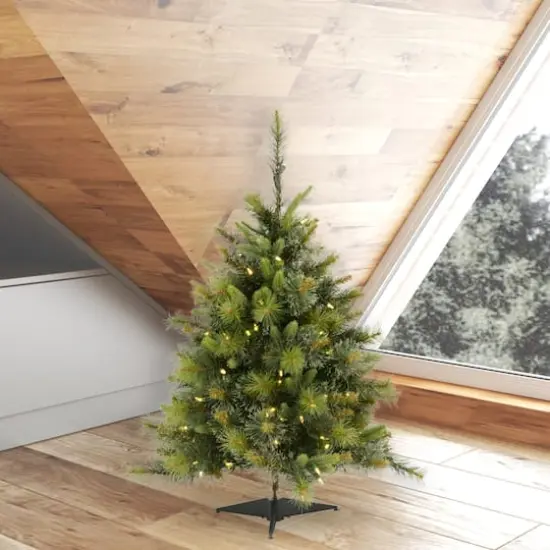 3ft. Pre-Lit Cashmere Pine Artificial Christmas Tree, Warm White Dura-Lit® LED Lights {3}