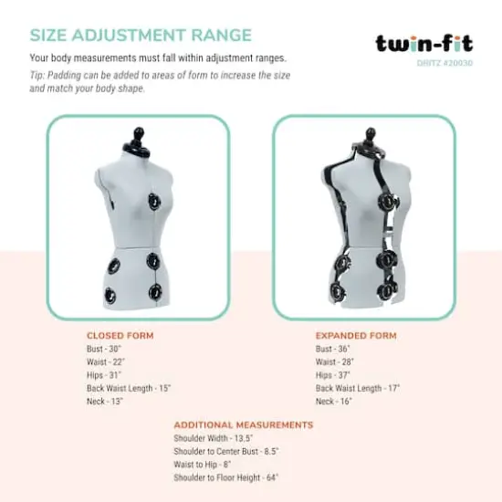 Dritz&reg; Twin-Fit Petite Dress Form with Adjustable Tri-Pod Stand {4}