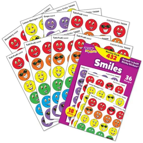 Trend Enterprises&reg; Stinky Stickers&reg; Smiles Variety Pack, 3 Packs of 432ct. {3}