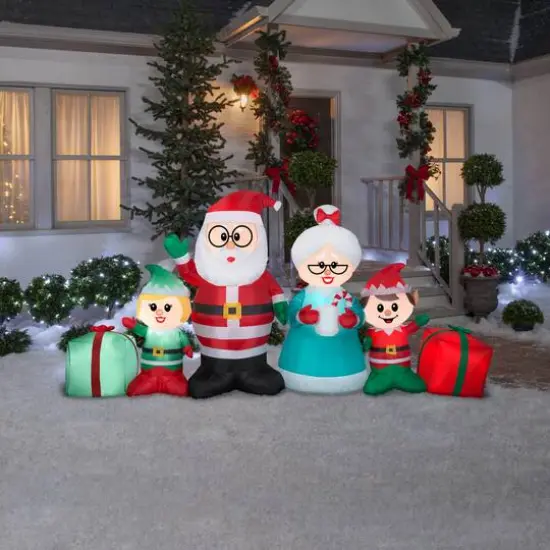 4.5ft. Airblown&reg; Inflatable Christmas Claus Family Collection Scene {3}