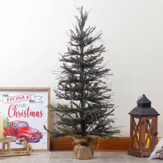 3ft. Unlit Warsaw Two-Tone Twig Artificial Christmas Tree in Burlap Base {3}