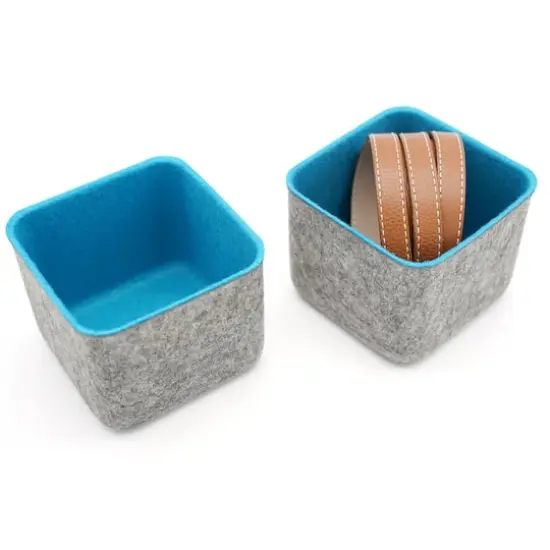 Welaxy Felt 2 Piece Storage Cubes Turquoise {4}