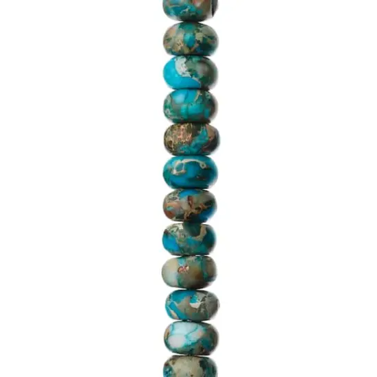Bead Landing&reg; Aqua Serpentine Rondelle Beads, 8mm {1}