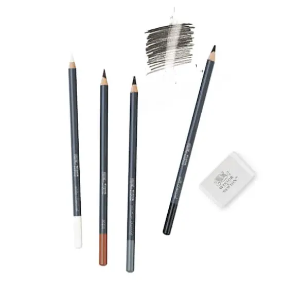 Winsor & Newton&trade; Studio Collection&trade; Sketching Pencil 4pc Set with Eraser {4}
