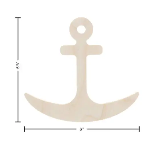 Leisure Arts&reg; 6" Rocking Anchor Wood Shape {4}