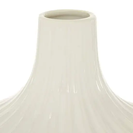 White Ceramic Modern Vase, 13" x 6" x 6" {4}