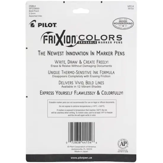 Pilot FriXion Assorted Colors Bold Point Erasable Marker Pen Set {3}