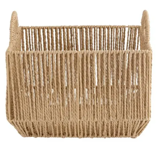 Simplify Large Vertical Weave Storage Basket with Round Handles {7}