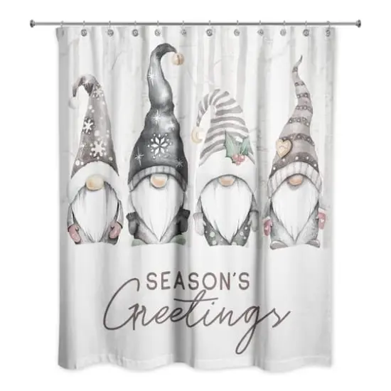Seasons Greetings Gnomes Shower Curtain {1}