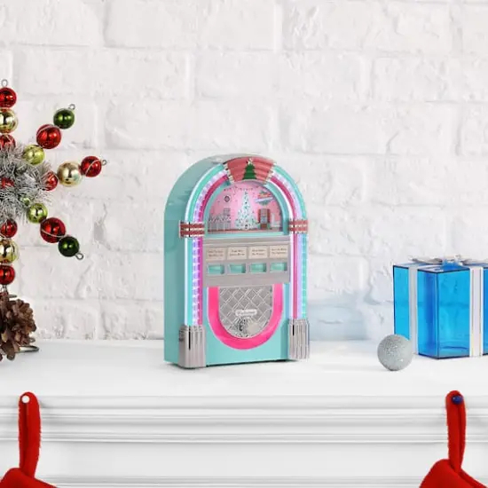 9" Teal Retro Jukebox {3}