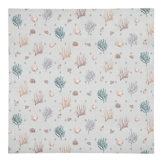 Multi Shell Coral Plus Cotton Twill Napkin Multi/Blue/Blue {1}