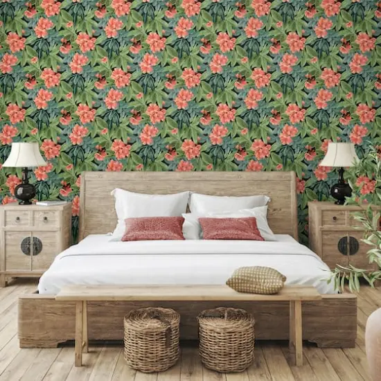 Tommy Bahama Darwin Flora Peel & Stick Wallpaper Noir {3}