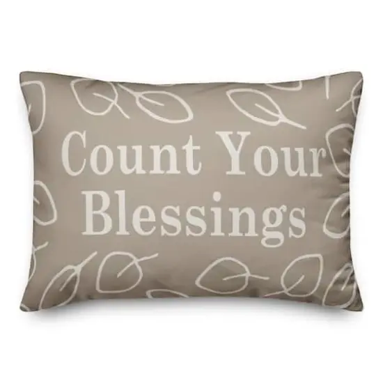Brown Count Your Blessings Throw Pillow {1}