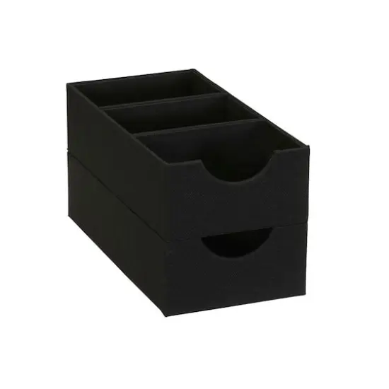 Household Essentials 3-Compartment Drawer Organizers, 2ct. Black {7}