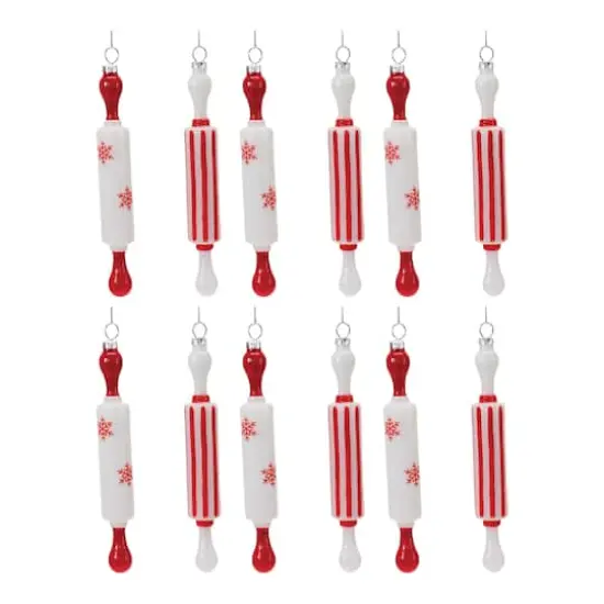 12ct. 8" Glass Rolling Pin Ornaments {4}