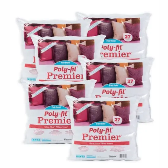Poly-Fil&reg; Premier&trade; 6ct. Ultra Plush Pillow Inserts, 27" x 27" {3}