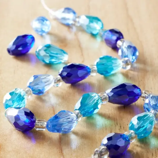 Aqua Teardrop Faceted Glass Beads, 11mm by Bead Landing&trade; {3}