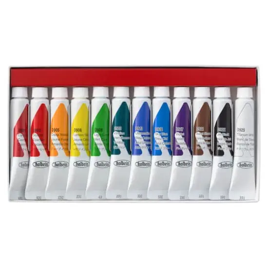 Holbein Acrylic Gouache 12-Color School Paint Set {4}